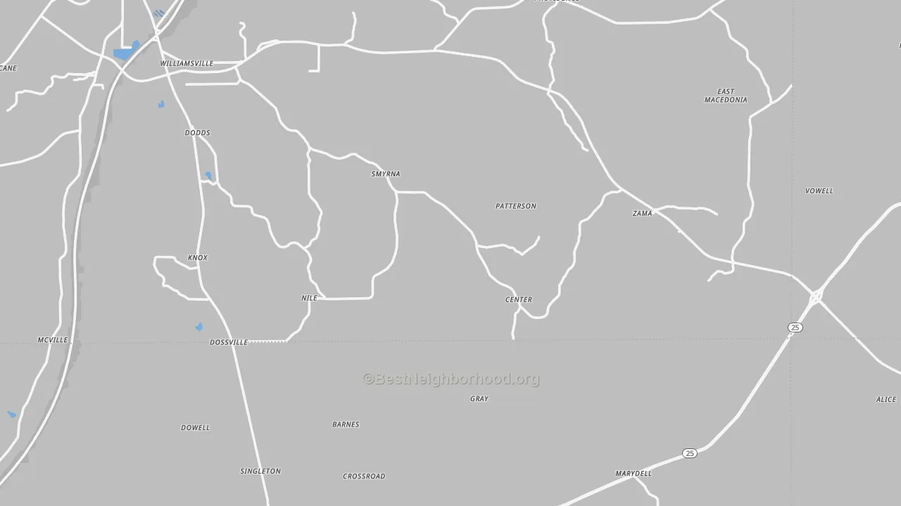 Transit Grade map of Williamsville, MS