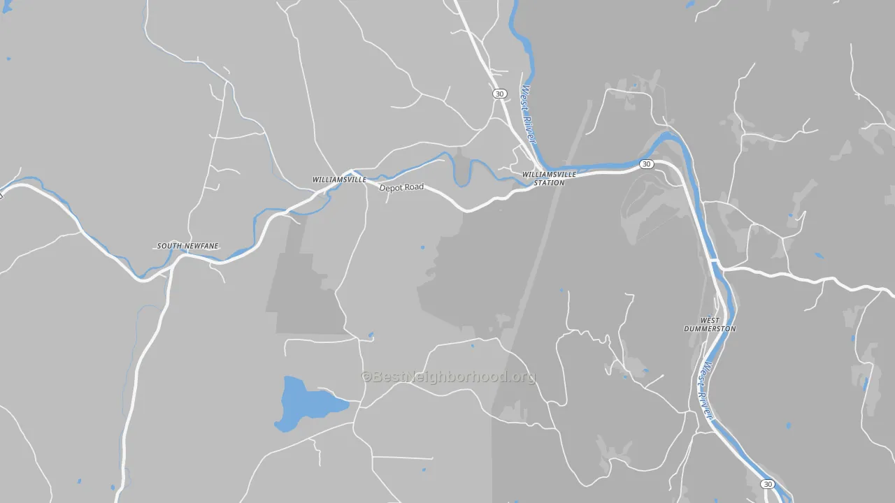 Transit Grade map of Williamsville, VT
