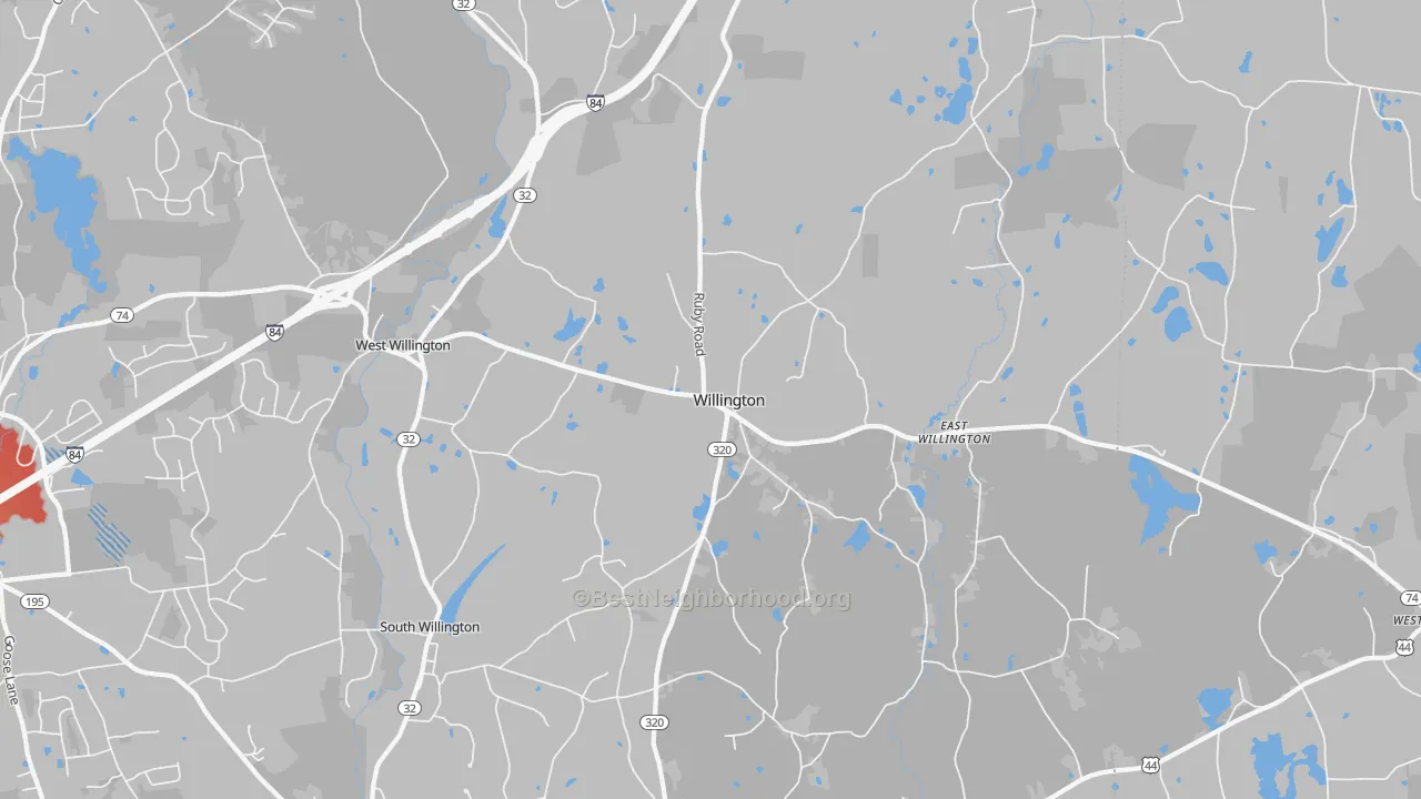 Transit Grade map of Willington, CT