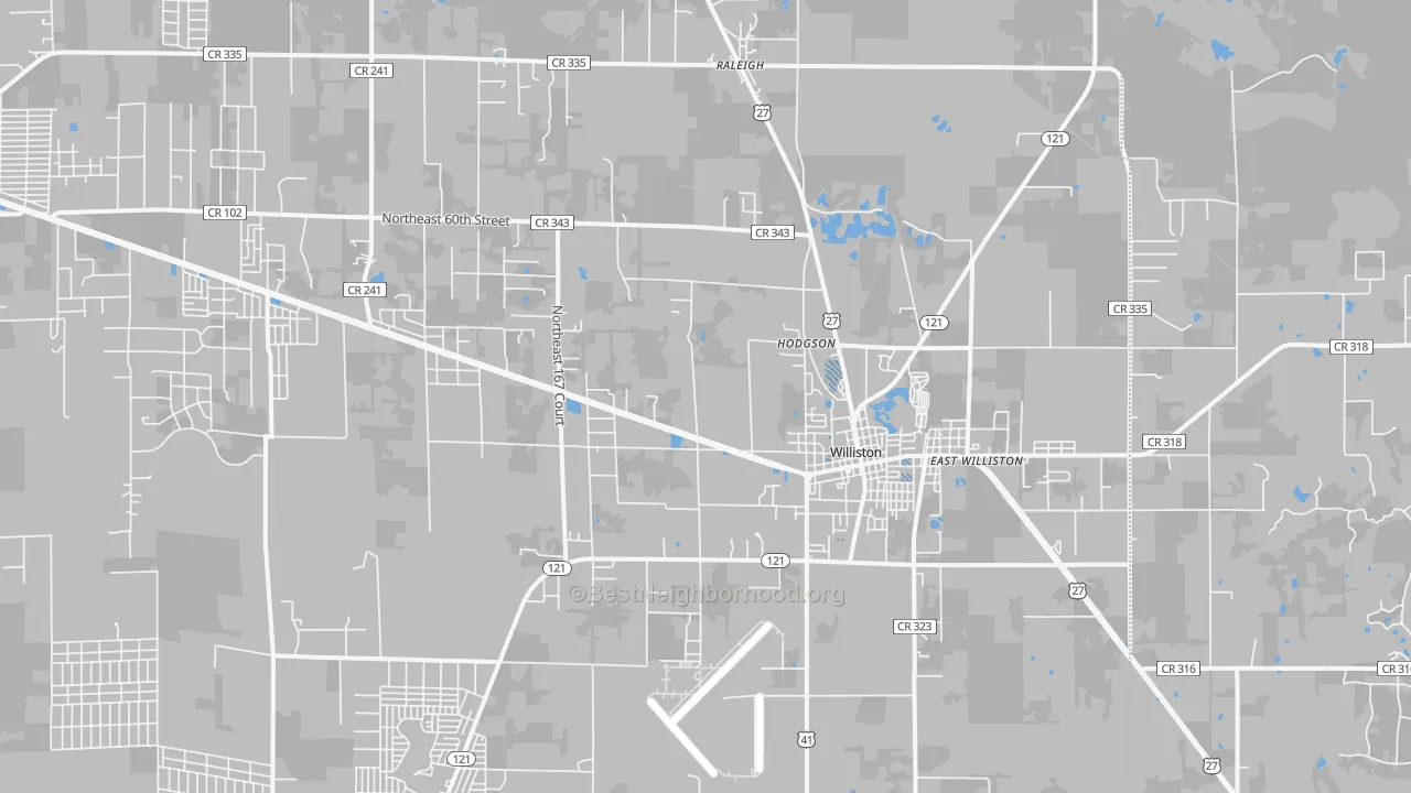 Transit Grade map of Williston, FL