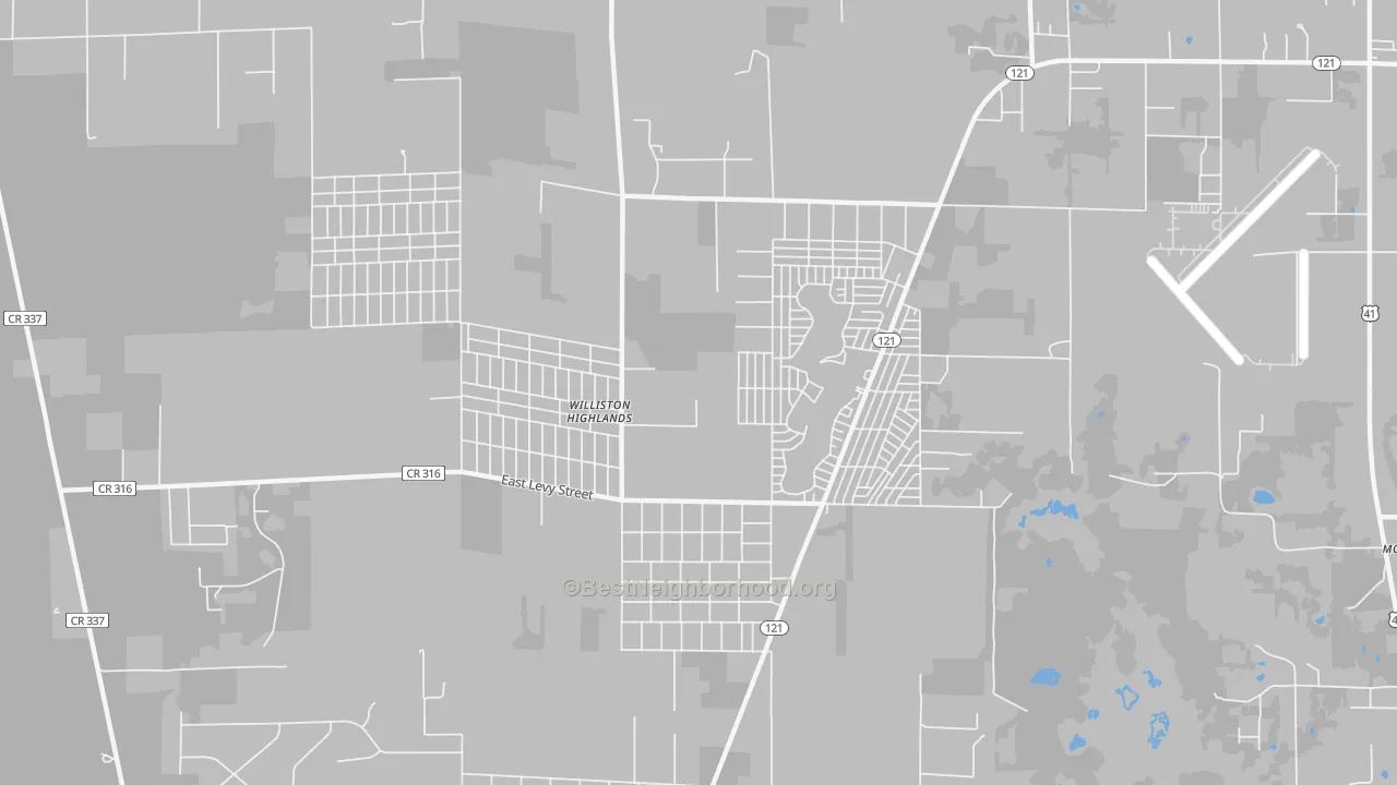 Transit Grade map of Williston Highlands, FL