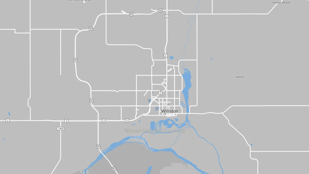 Transit Grade map of Williston, ND