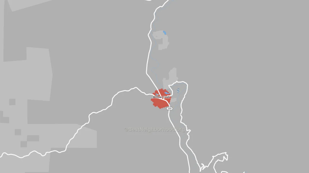 Transit Grade map of Willow Creek, CA