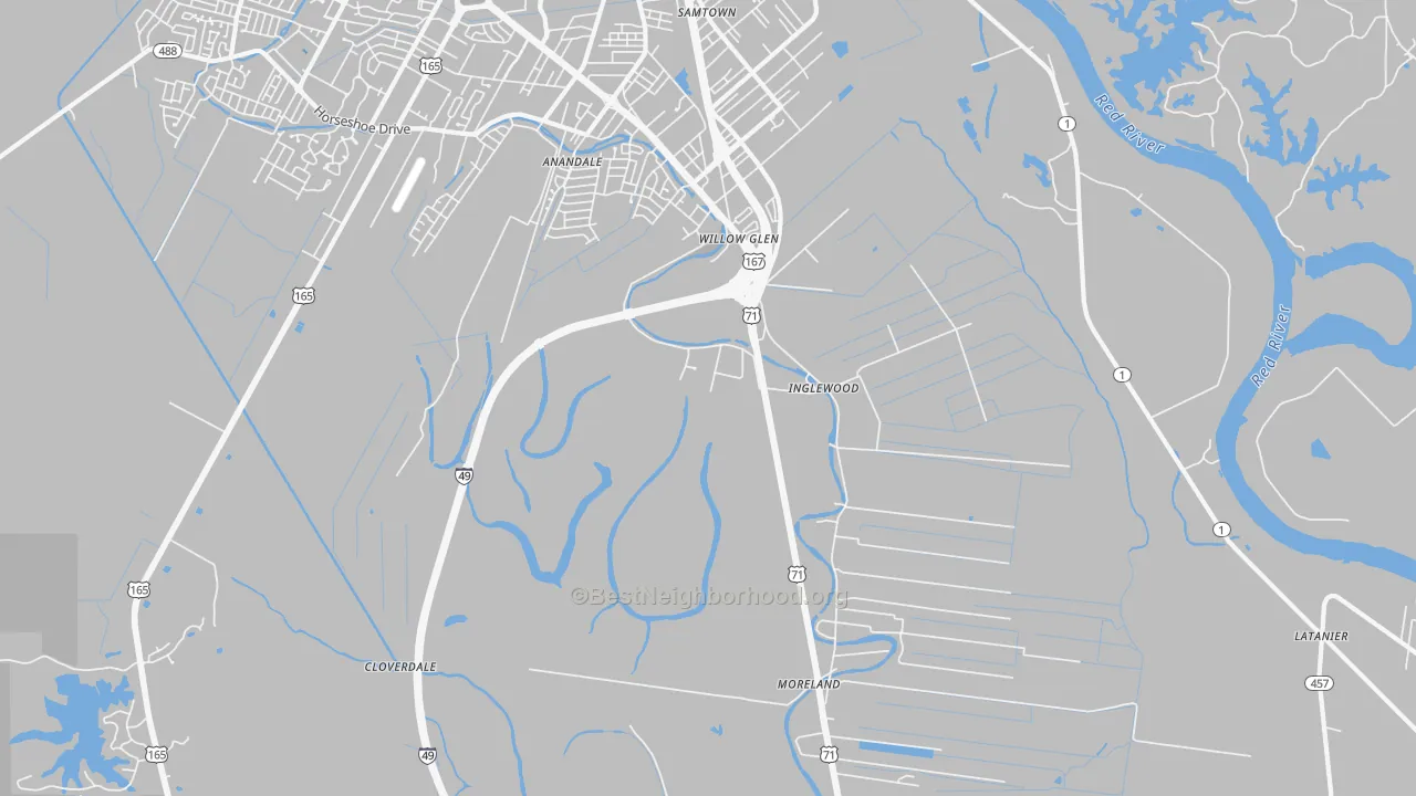 Transit Grade map of Willow Glen, LA