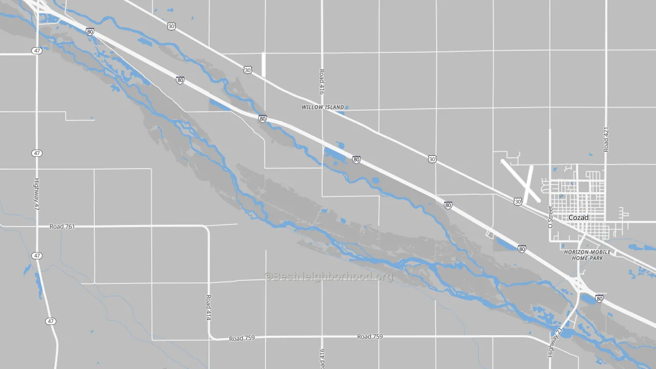 Transit Grade map of Willow Island, NE