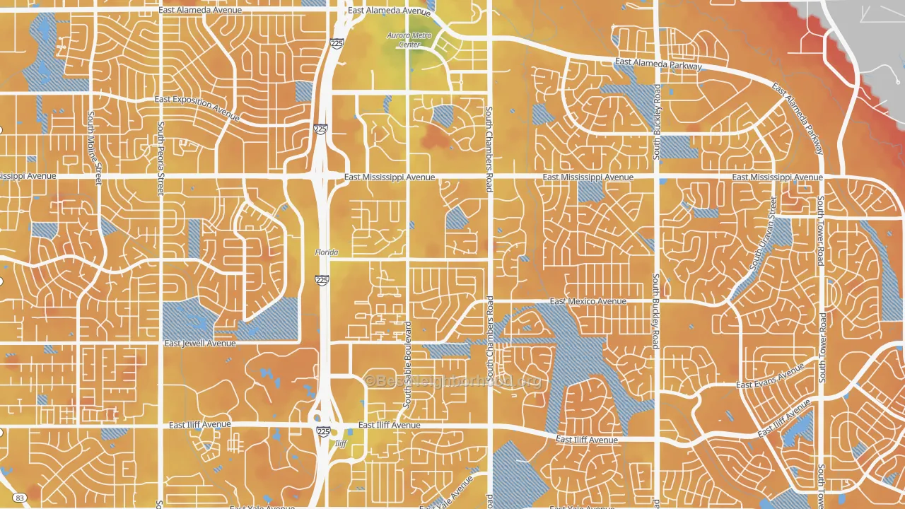Transit Grade map of Willow Park, Aurora, CO