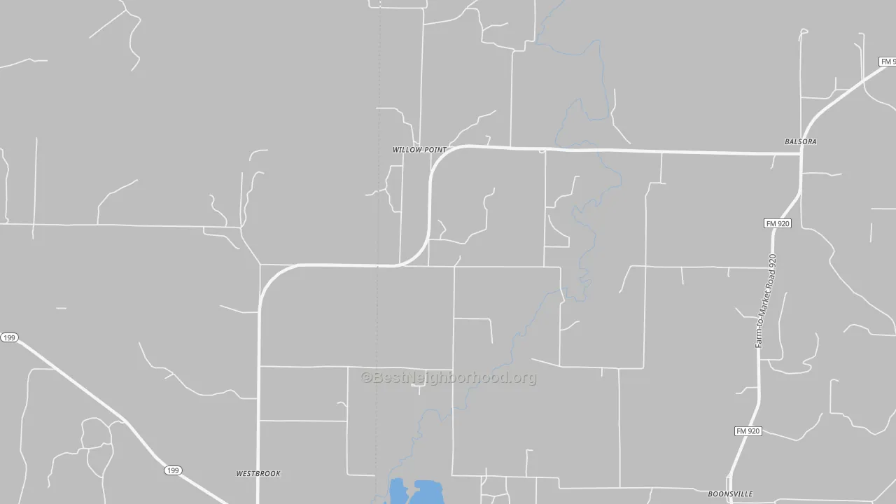Transit Grade map of Willow Point, TX