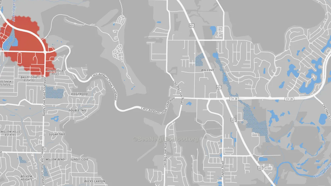 Transit Grade map of Willowbrook, AL