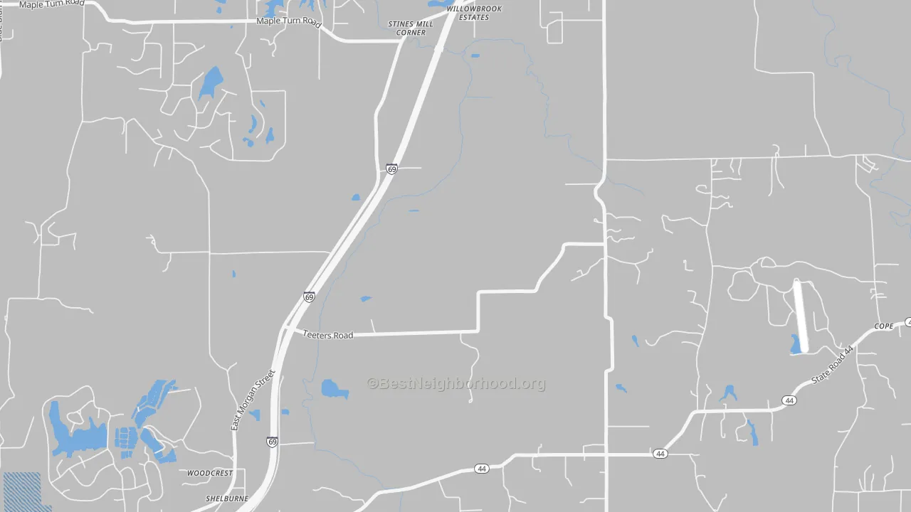 Transit Grade map of Willowbrook Estates, IN