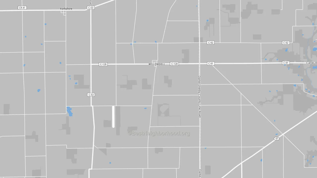 Transit Grade map of Willowdell, OH
