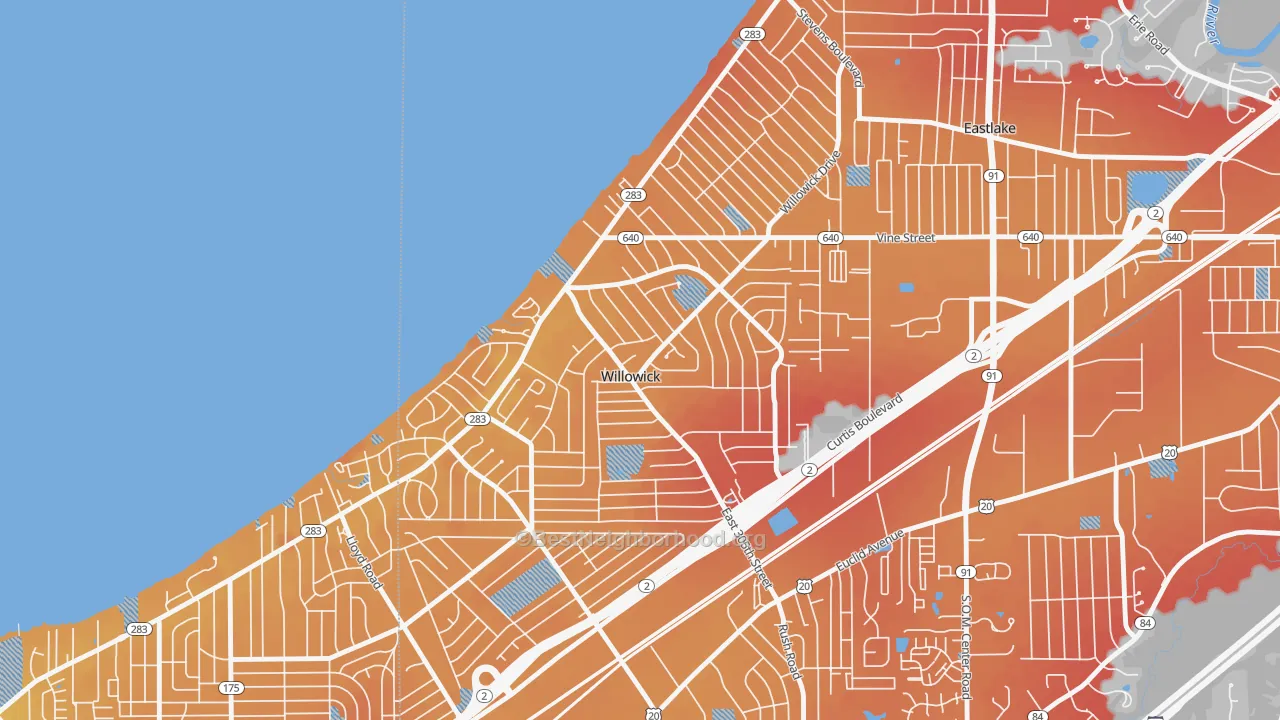 Transit Grade map of Willowick, OH