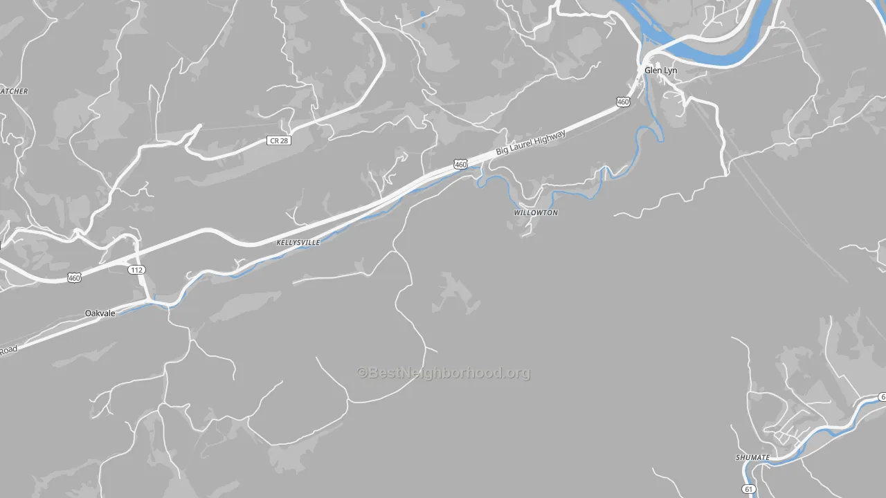 Transit Grade map of Willowton, WV