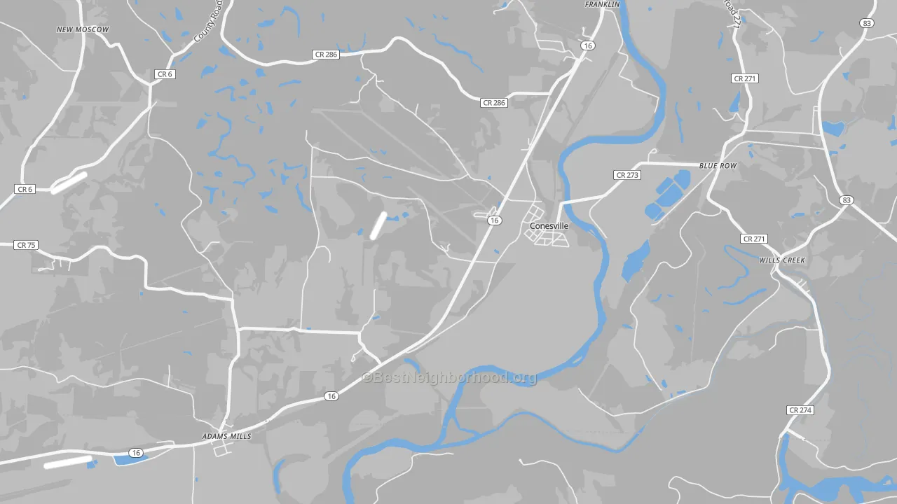 Transit Grade map of Wills Creek, OH