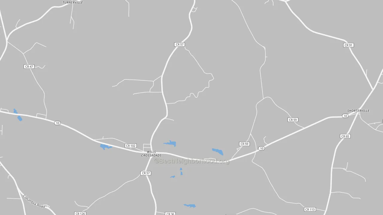 Transit Grade map of Wills Crossroads, AL