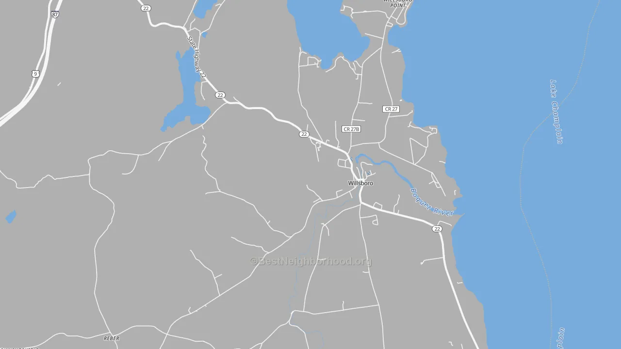 Transit Grade map of Willsboro, NY