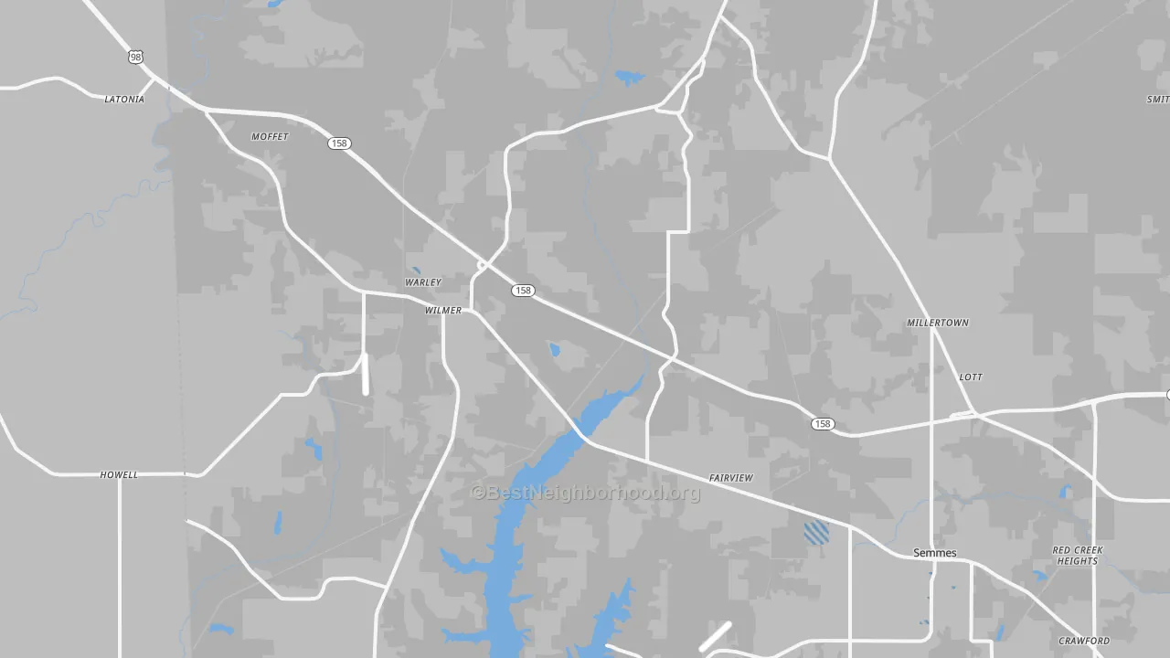 Transit Grade map of Wilmer, AL