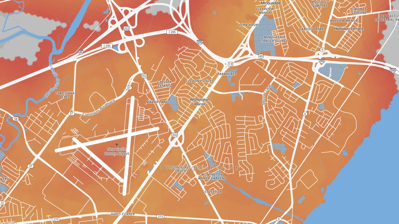 Transit Grade map of Wilmington Manor, DE