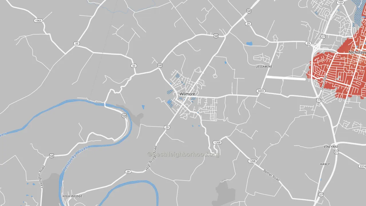 Transit Grade map of Wilmore, KY