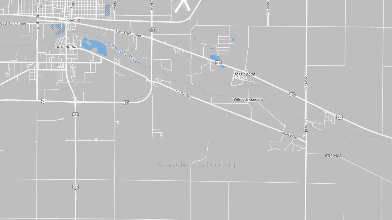 Transit Grade map of Wilroads Gardens, KS
