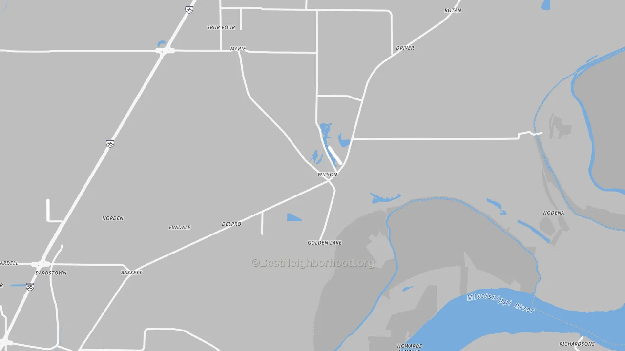 Transit Grade map of Wilson, AR