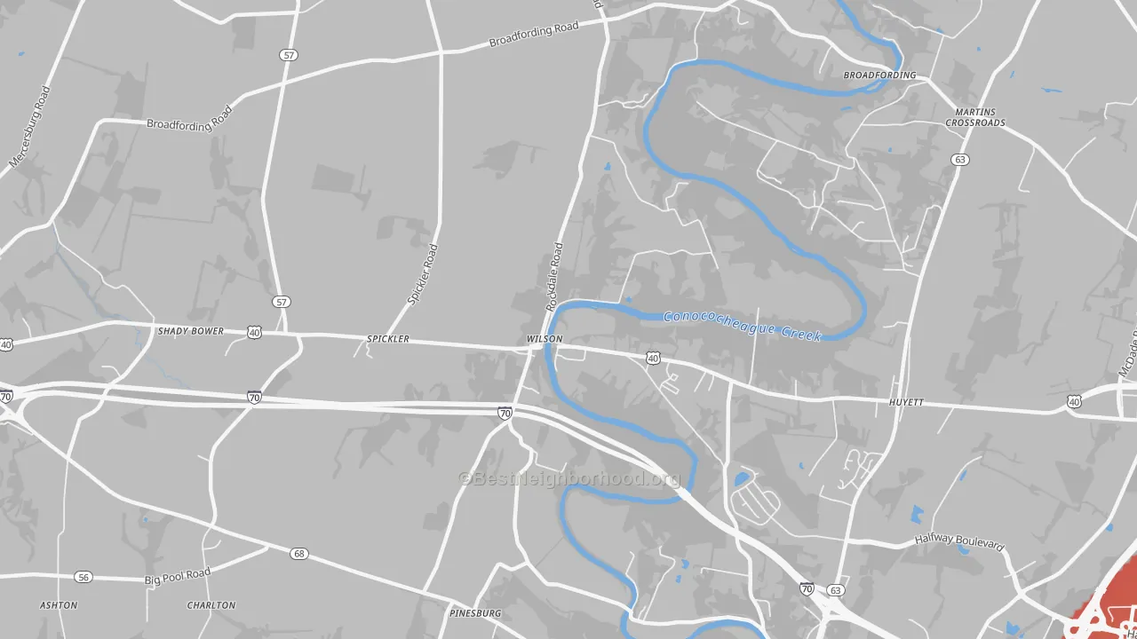 Transit Grade map of Wilson-Conococheague, MD