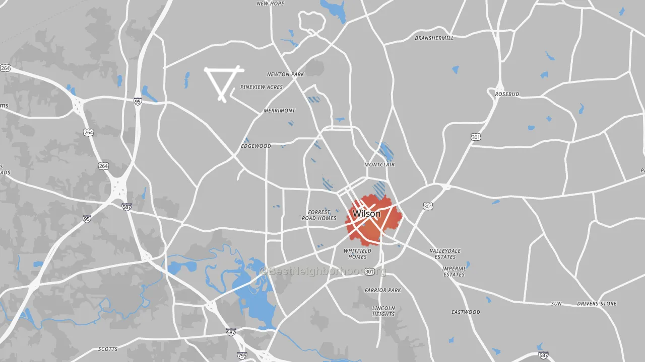 Transit Grade map of Wilson, NC