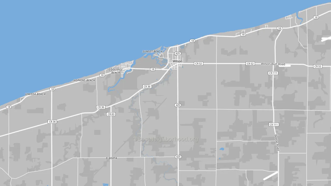 Transit Grade map of Wilson, NY