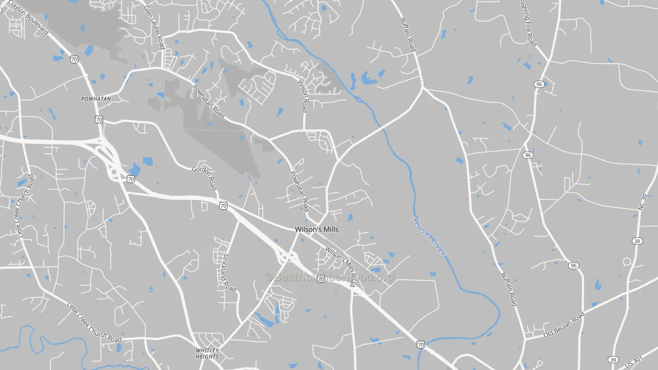 Transit Grade map of Wilsons Mills, NC
