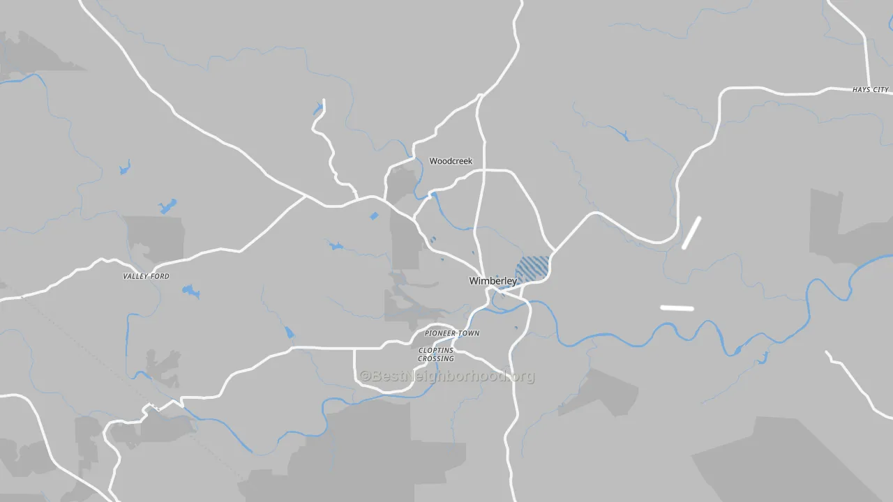 Transit Grade map of Wimberley, TX