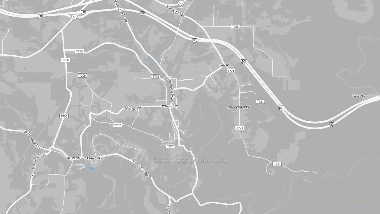 Transit Grade map of Winburne, PA