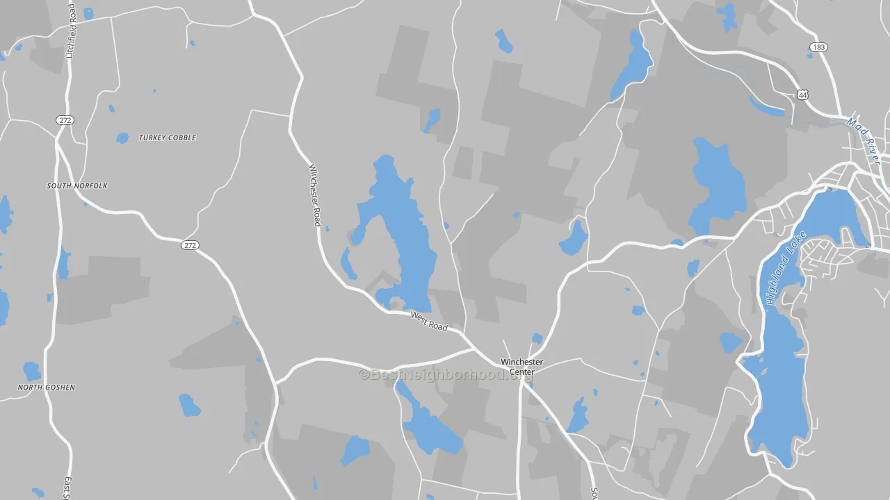 Transit Grade map of Winchester Center, CT
