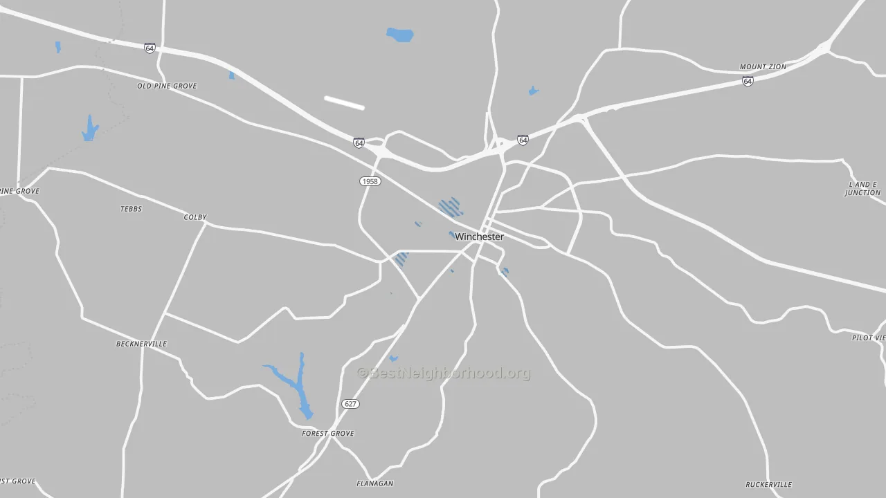 Transit Grade map of Winchester, KY