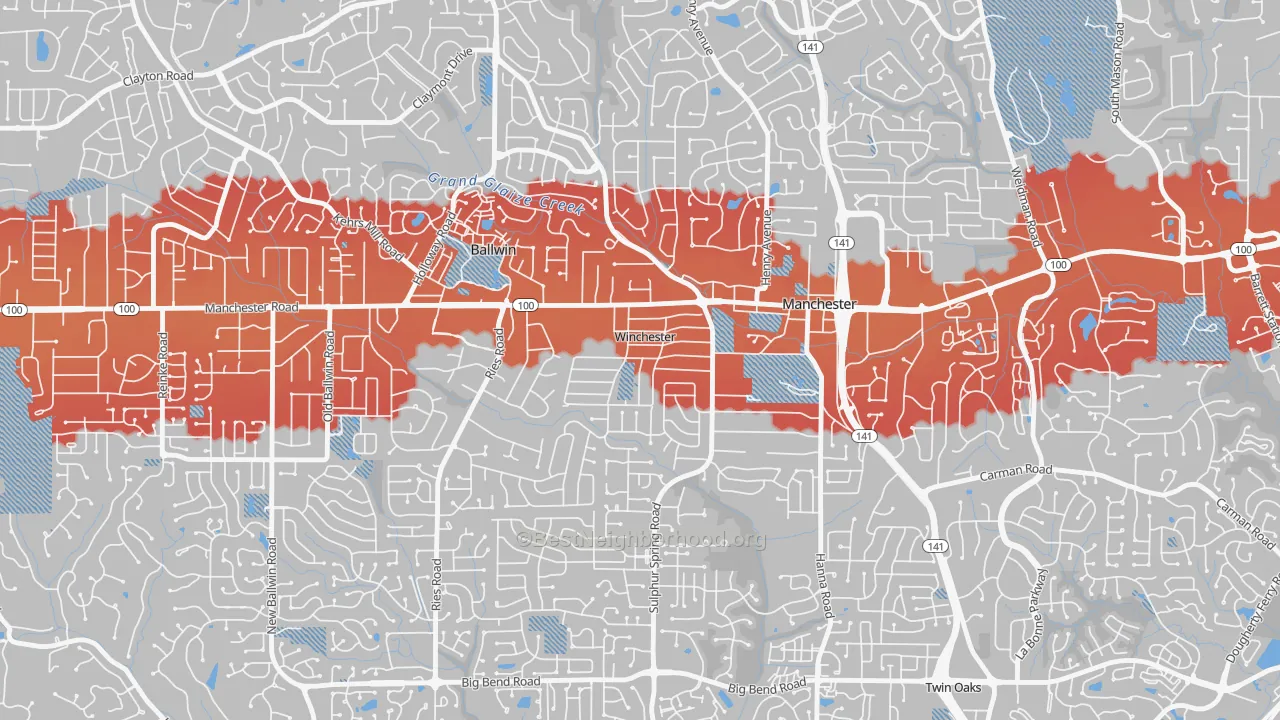 Transit Grade map of Winchester, MO