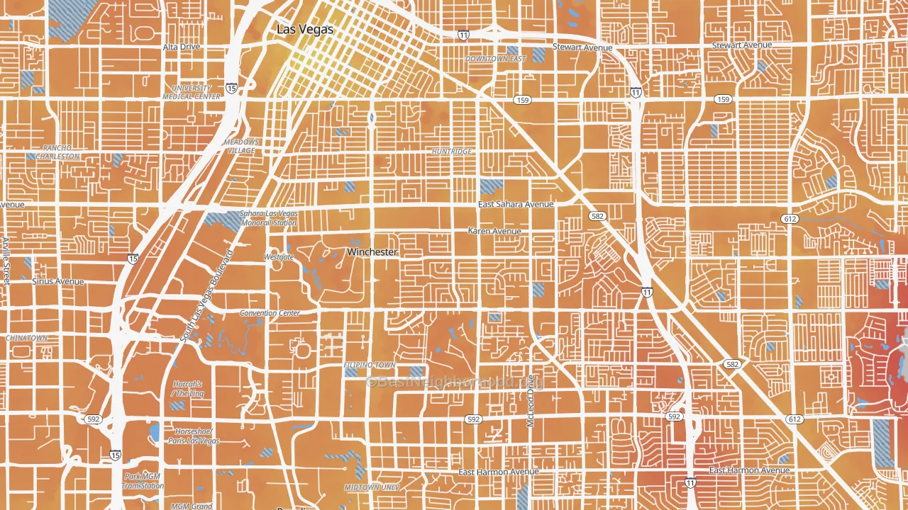 Transit Grade map of Winchester, NV