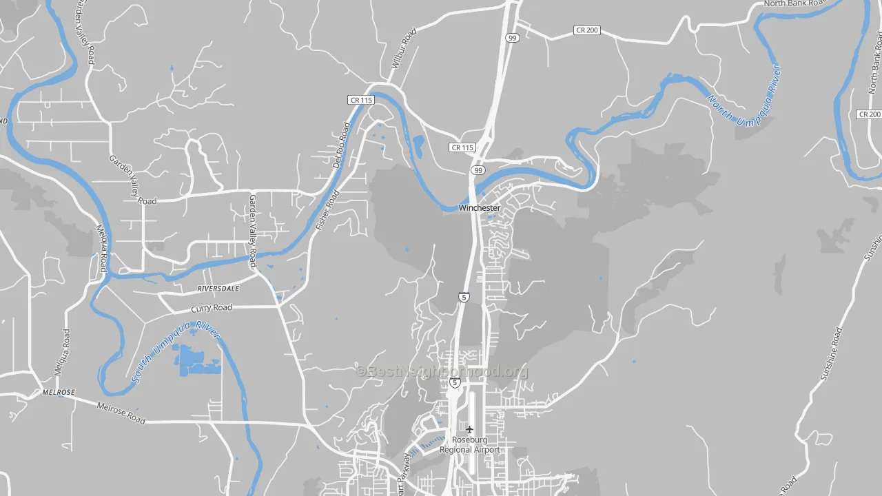 Transit Grade map of Winchester, OR