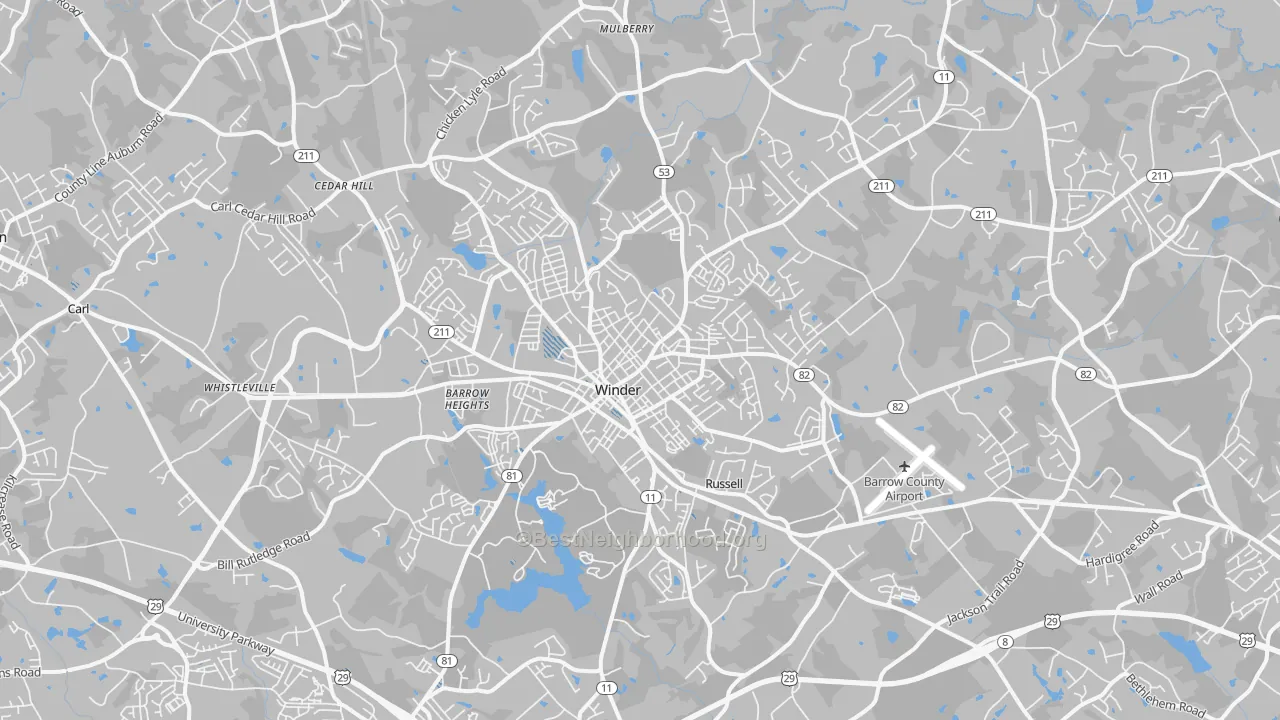 Transit Grade map of Winder, GA