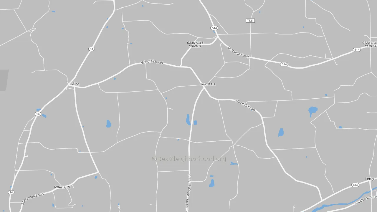 Transit Grade map of Windfall, PA