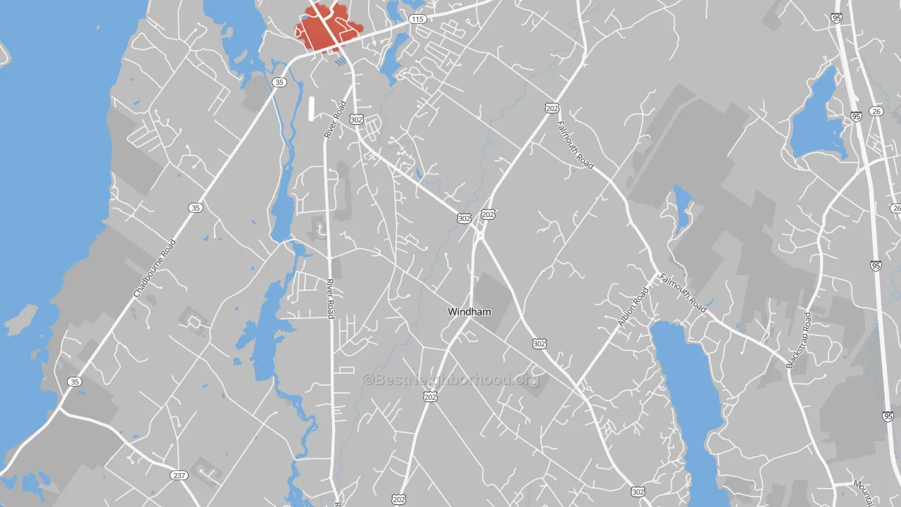 Transit Grade map of Windham, ME