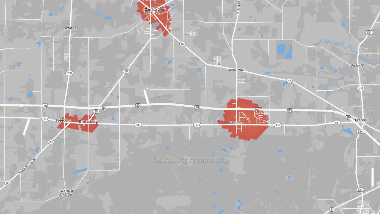 Transit Grade map of Windham, OH