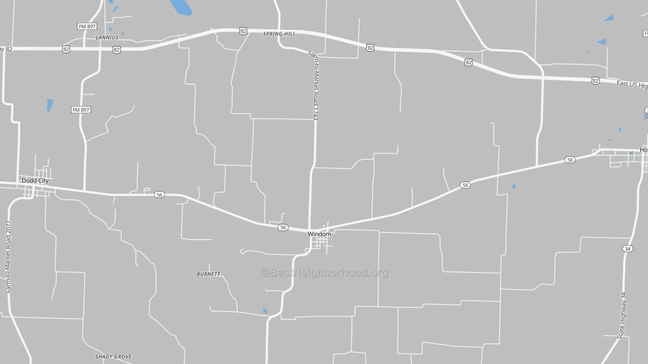 Transit Grade map of Windom, TX
