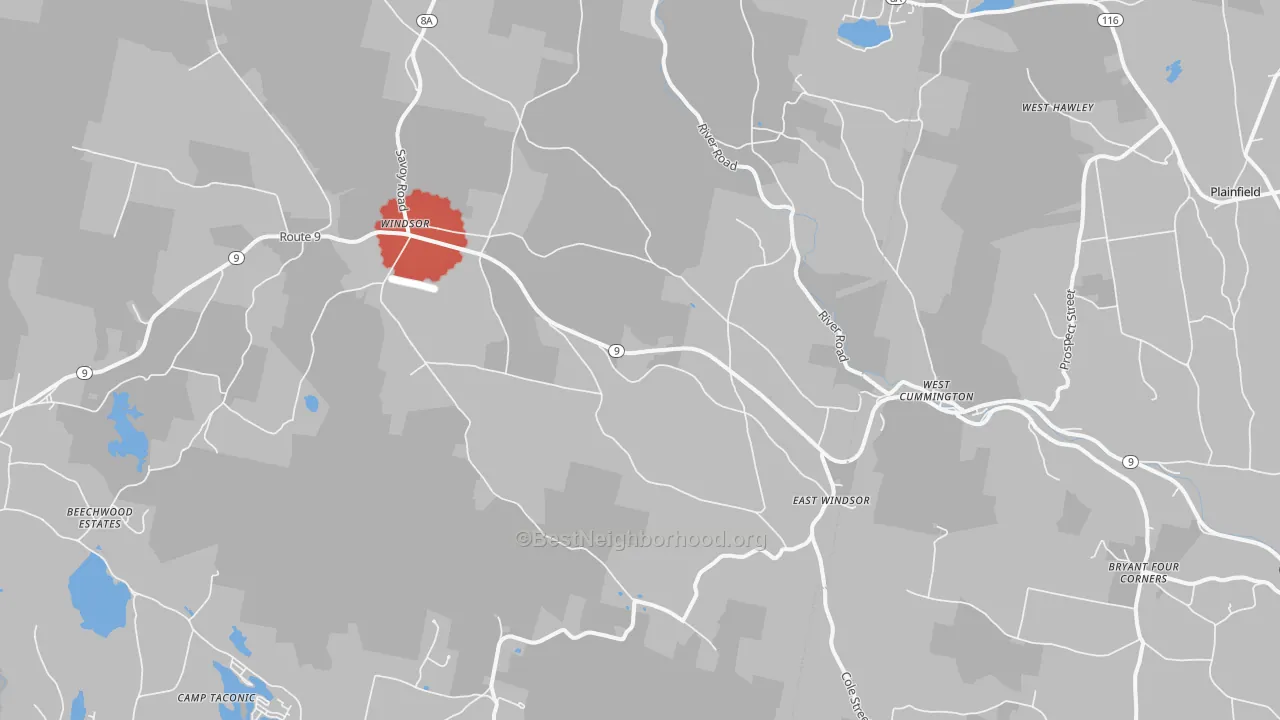 Transit Grade map of Windsor, MA