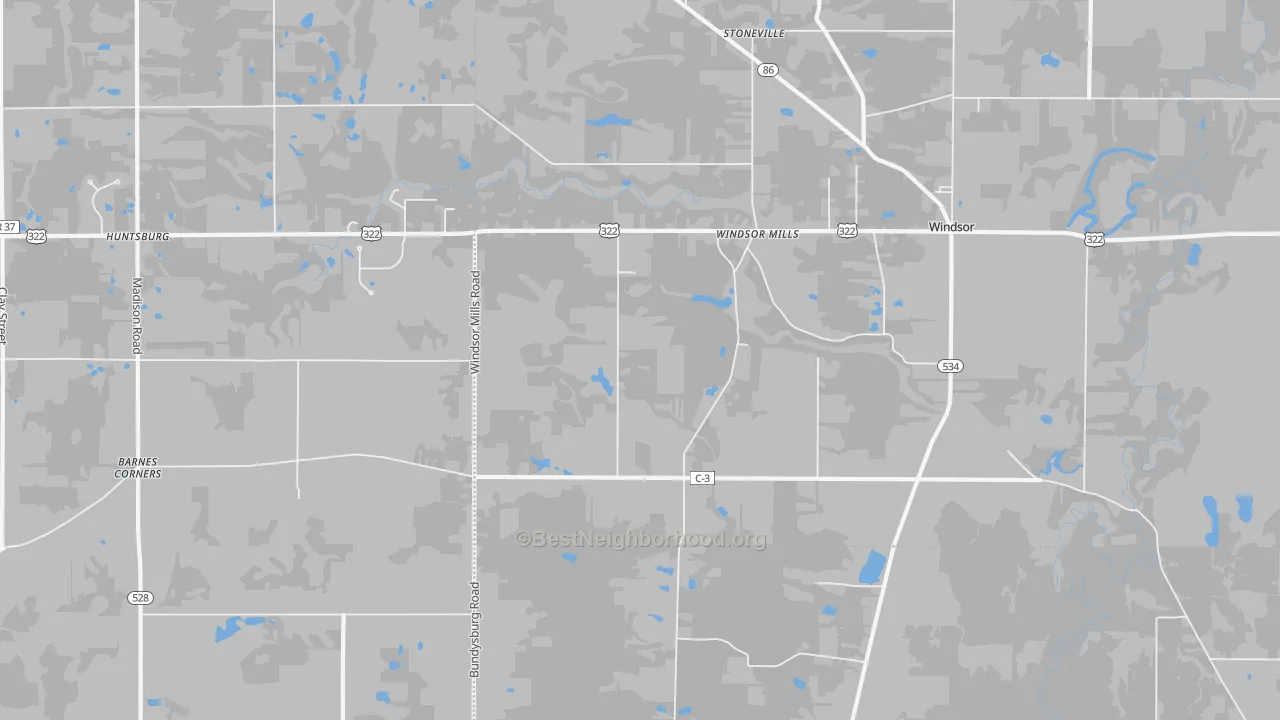 Transit Grade map of Windsor Mills, OH