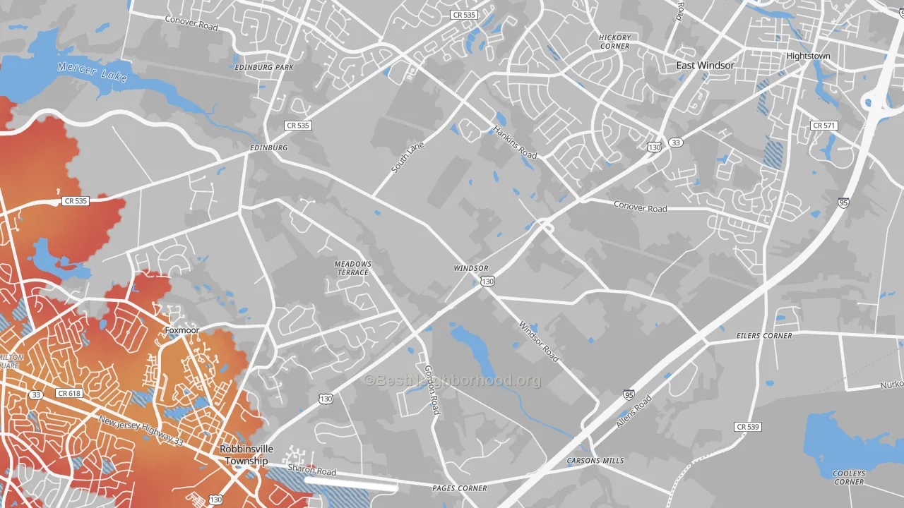Transit Grade map of Windsor, NJ