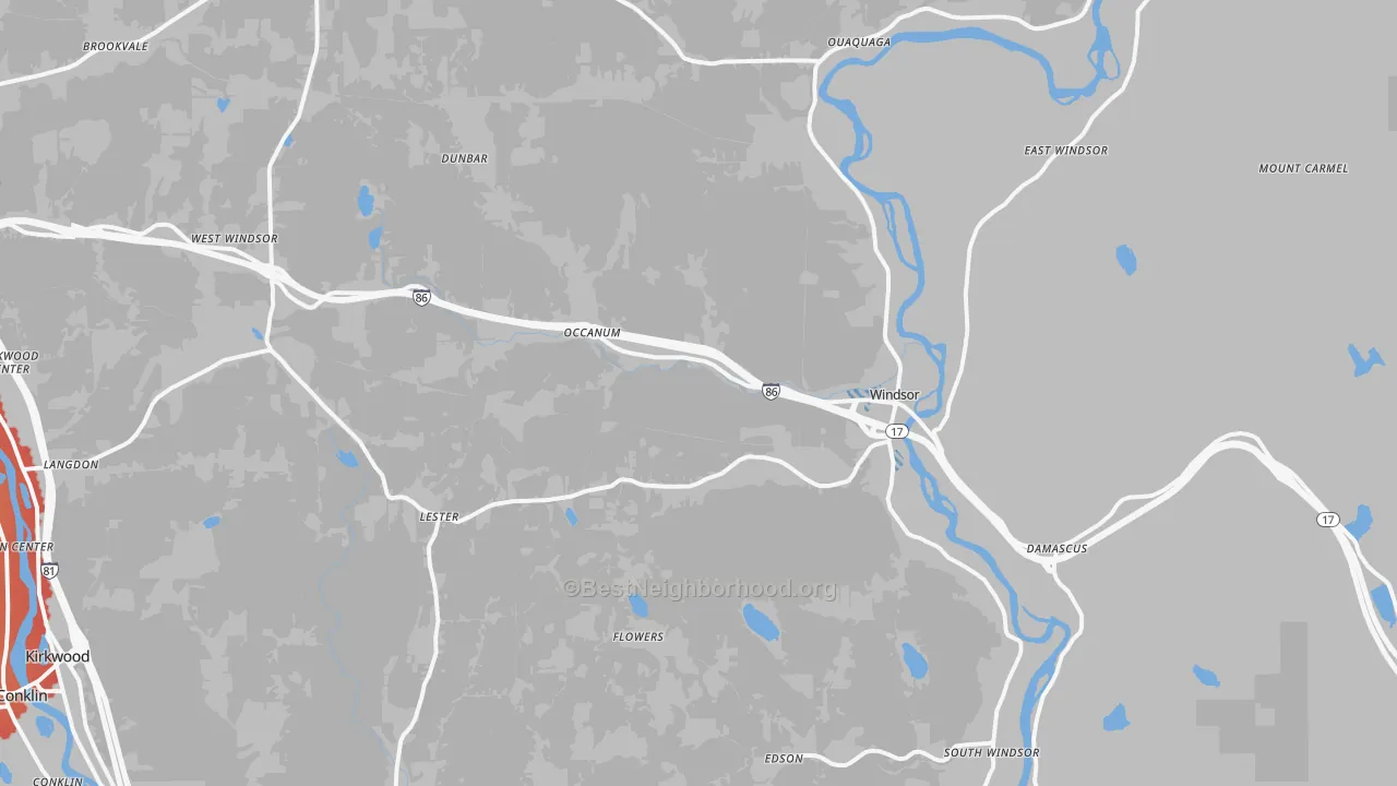 Transit Grade map of Windsor, NY