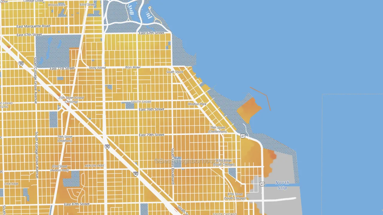 Transit Grade map of Windsor Park, Chicago, IL