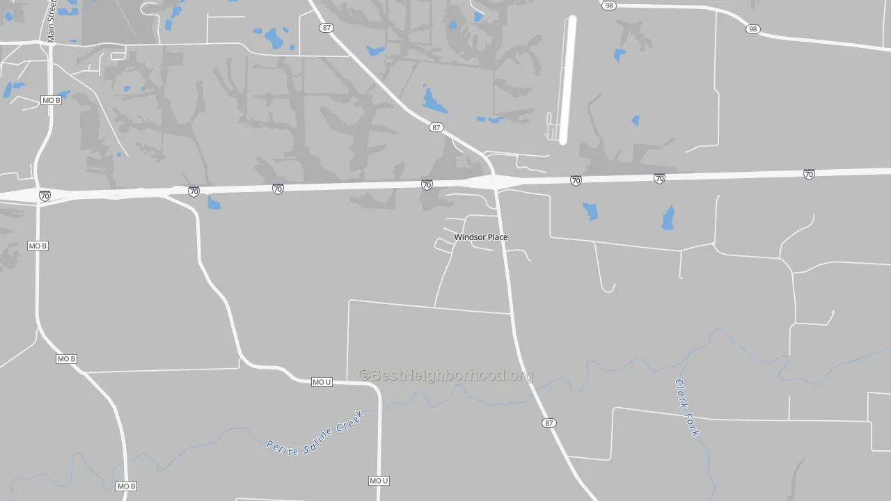 Transit Grade map of Windsor Place, MO