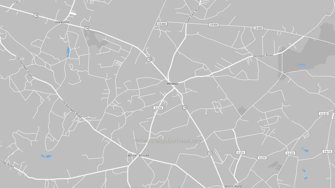 Transit Grade map of Windsor, SC