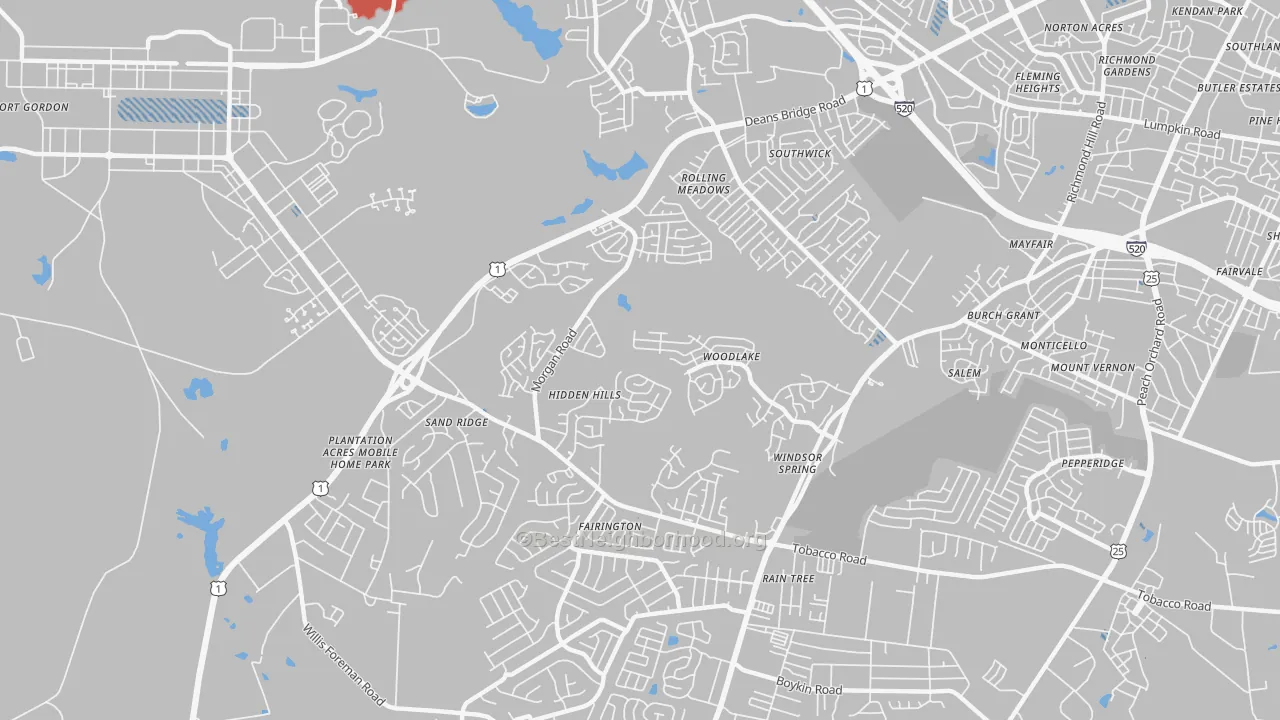 Transit Grade map of Windsor Spring, Hephzibah, GA