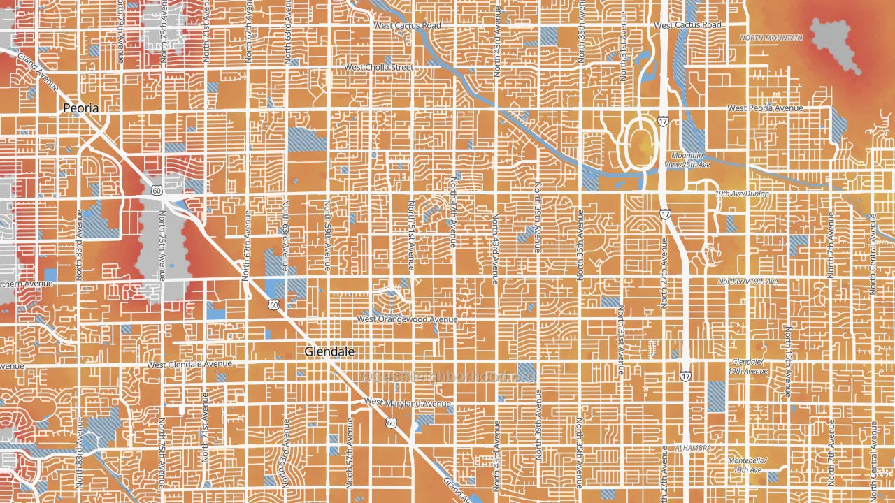 Transit Grade map of Windsor Square, Glendale, AZ