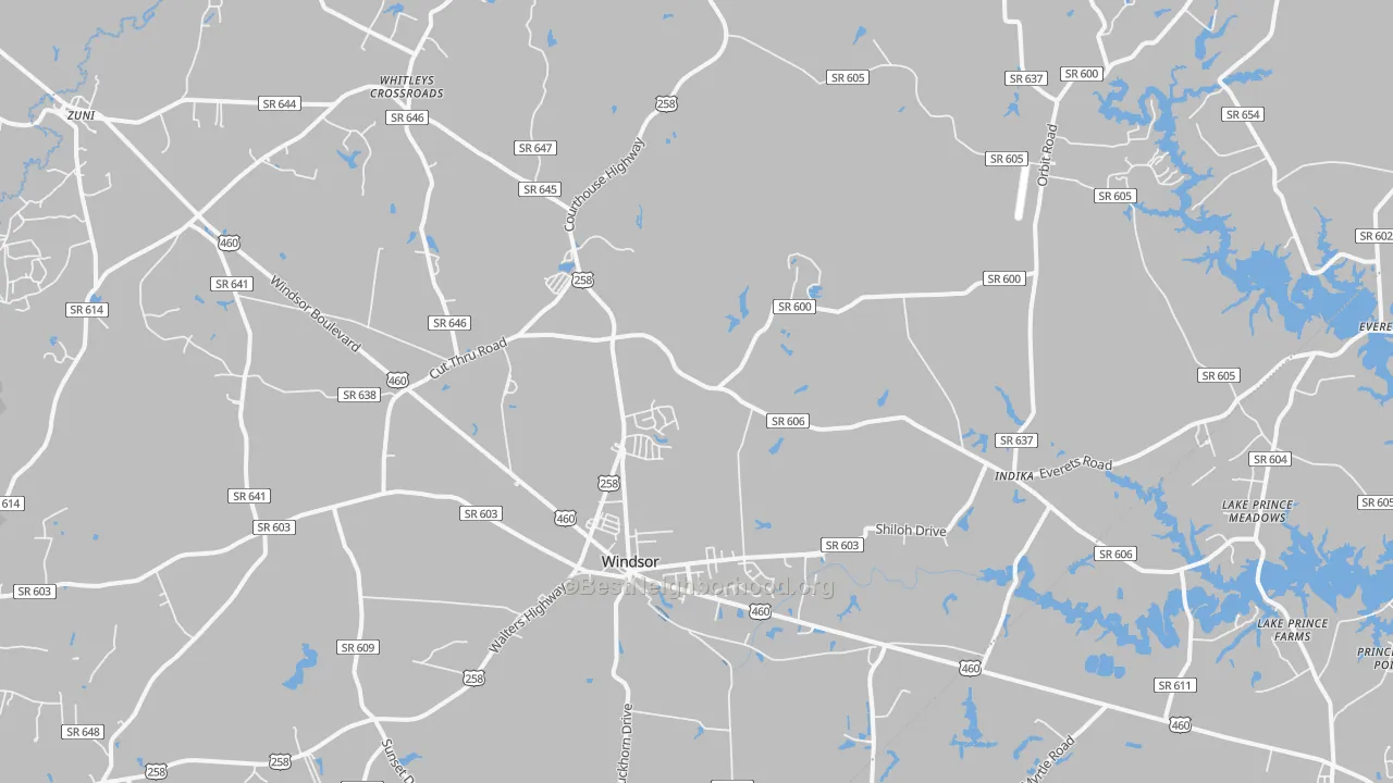 Transit Grade map of Windsor, VA